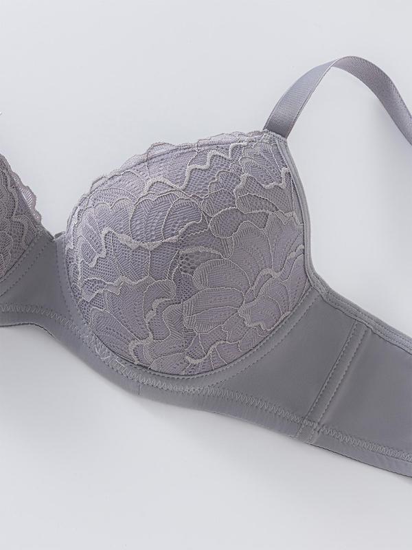 Women's Floral Lace Adjustable Strap Bra, Breathable Comfortable Bra, Soft Lingerie for All Seasons