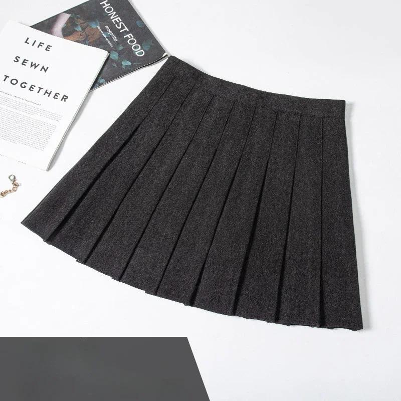 Pleated Skirt Winter School Clothes Y2k Grey Falda Short De Mujer High Waisted Korean Fall Skort Black Mini Skirts For Women