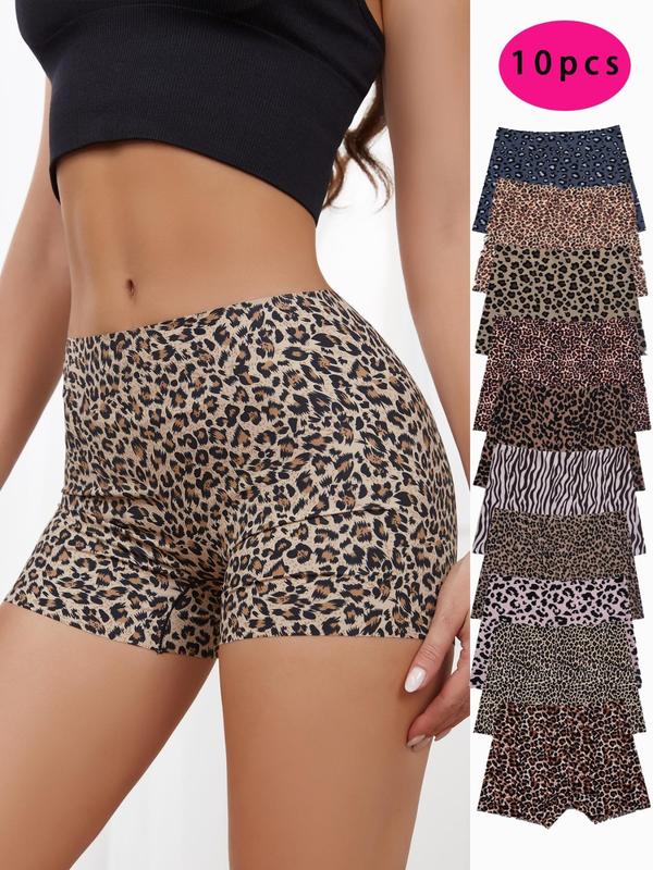 Women's Leopard Print Boyshorts, Soft Comfy Breathable Seamless Panty for Daily Wear, Underwear for All Seasons