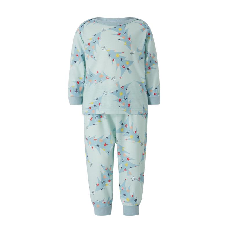 Matching Christmas Pajamas For Family, Christmas Tree Print Solid Long-Sleeved Tops + Trousers  Jumpsuit Dog Clothes