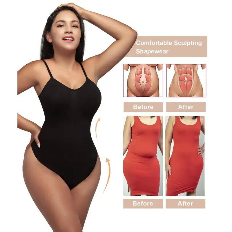 Original High Elastic Bodysuit for Women Tummy Control Shapewear Seamless Sculpting Thong Body Shaper Slimmer Slimming Tank Top