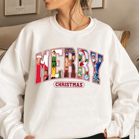 MERRY Christmas 90s Movies Shirt, Christmas Shirt For Movies Lovers