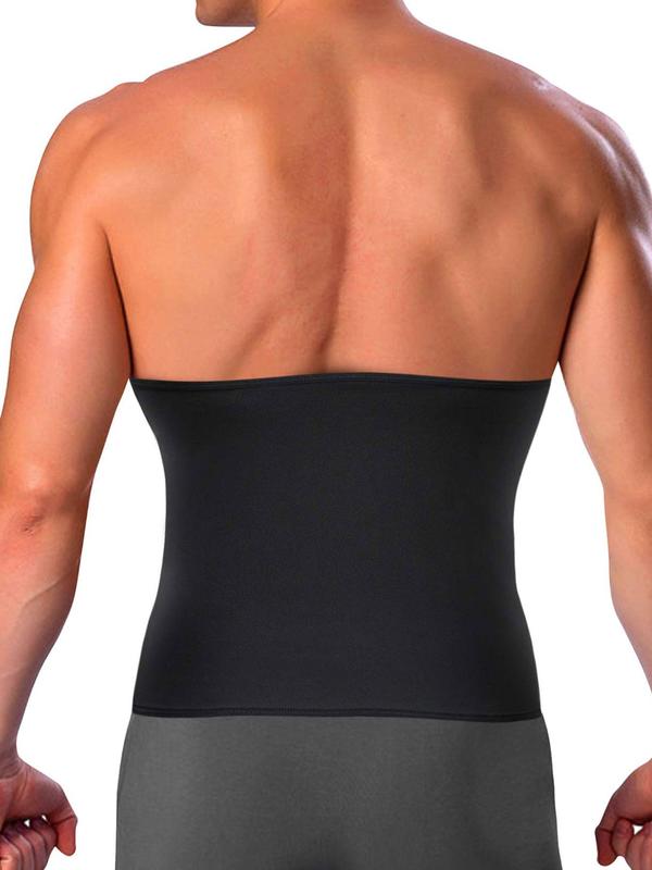 Men's Solid Color Waist Cincher, High Stretch Comfortable Tummy Control Waist Trainer, Sauna Sweat Workout Shapewear