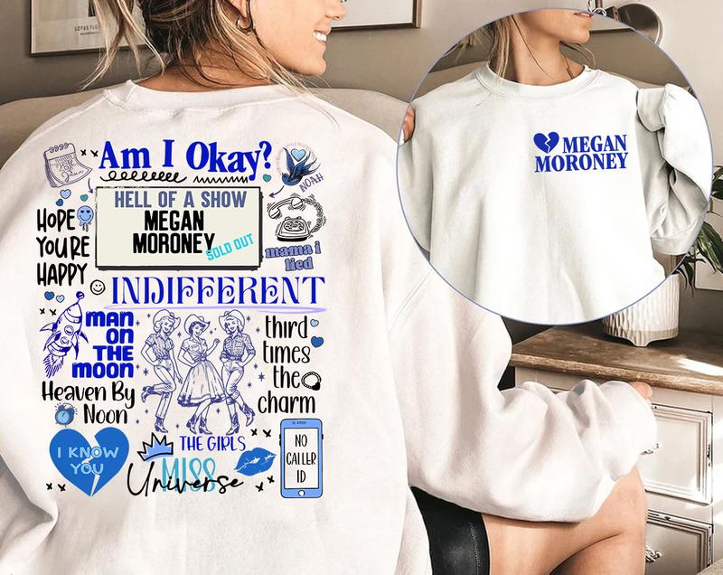 Megan Moroney Concert Song tshirt, music, Am I Okay Tour Shirt, western cowgirl cowboy, Trendy, Unisex Streetwear Comfort Clothing, Sweatshirt and hoodie