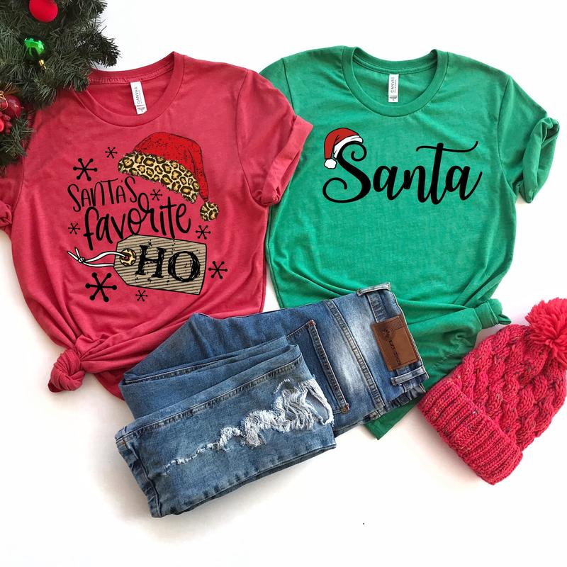 Santa's Favorite Ho Shirt, Santa Shirt, Couples Christmas Shirts, Matching Christmas Shirts, Bestseller, Funny Couples Shirt, Gift