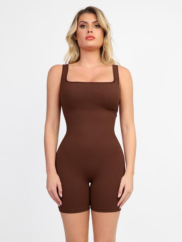 The Popilush Seamless Square Neck Shapewear Romper Celebrity Live