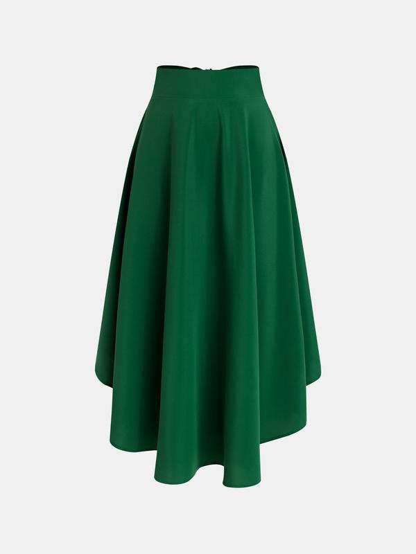 YOZY Christmas Deals, Women's Solid Belted Pleated Skirt, Casual Fashion Long Skirt for Daily Outdoor Wear, Women's Bottoms for Spring & Fall, Christmas 2024 Trend, Fall & Winter Clothes