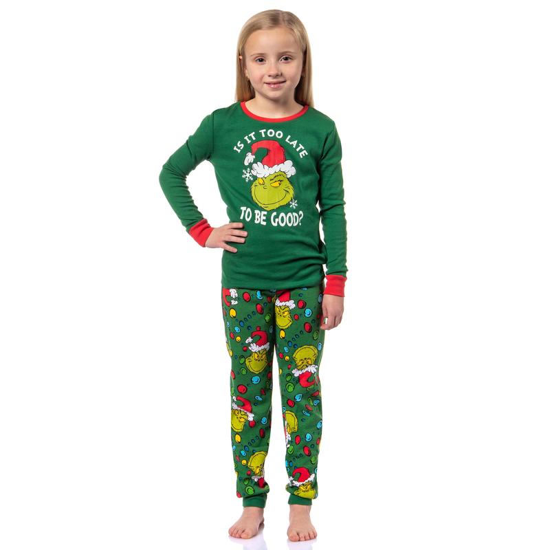 Dr. Seuss How GRINCH Stole Christmas Lights Matching Family Pajama Set