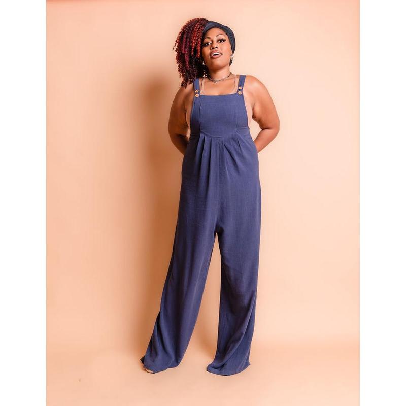 Tall Kami Overall Jumpsuit-Navy