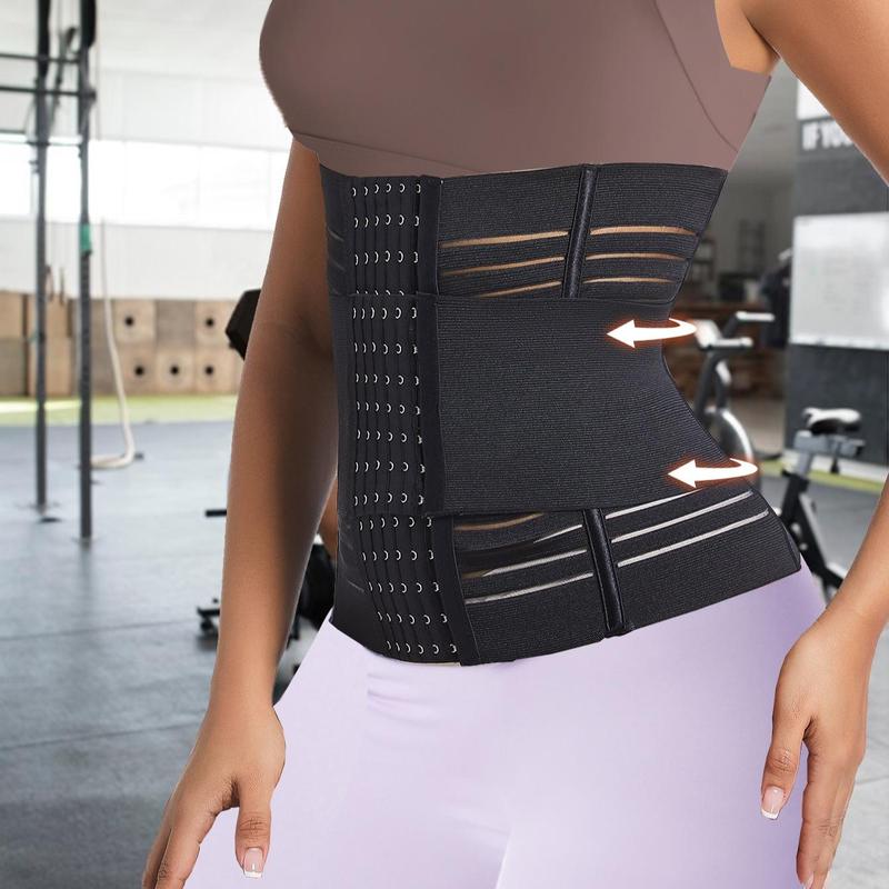 Steel Bones Waist Trainer, Double Belt Faja Body Shaper, Tummy Control Shapewear, Waist Cincher for Women, Waist Trainer for Women