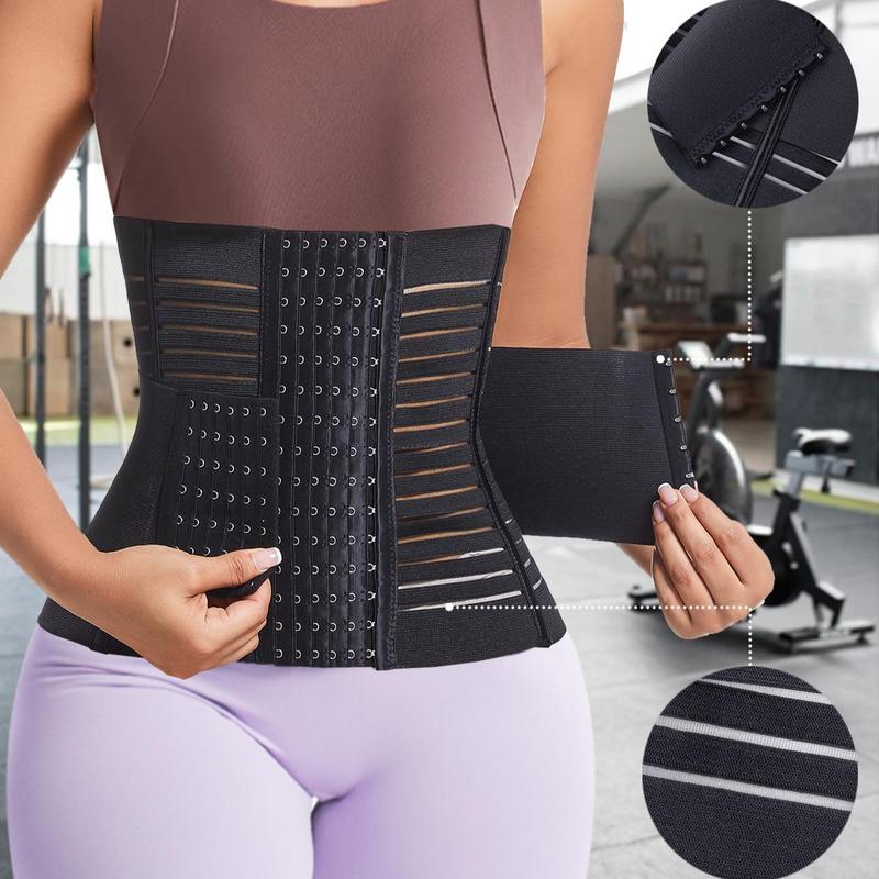 Steel Bones Waist Trainer, Double Belt Faja Body Shaper, Tummy Control Shapewear, Waist Cincher for Women, Waist Trainer for Women