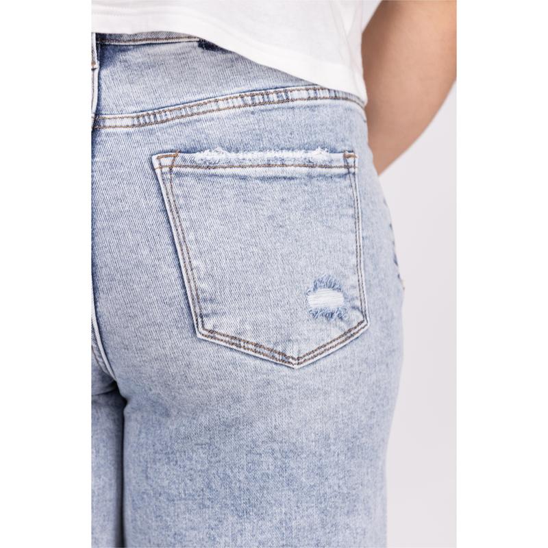 The Kendra by Lovervet: High-Rise Tummy Control Wide Leg Denim