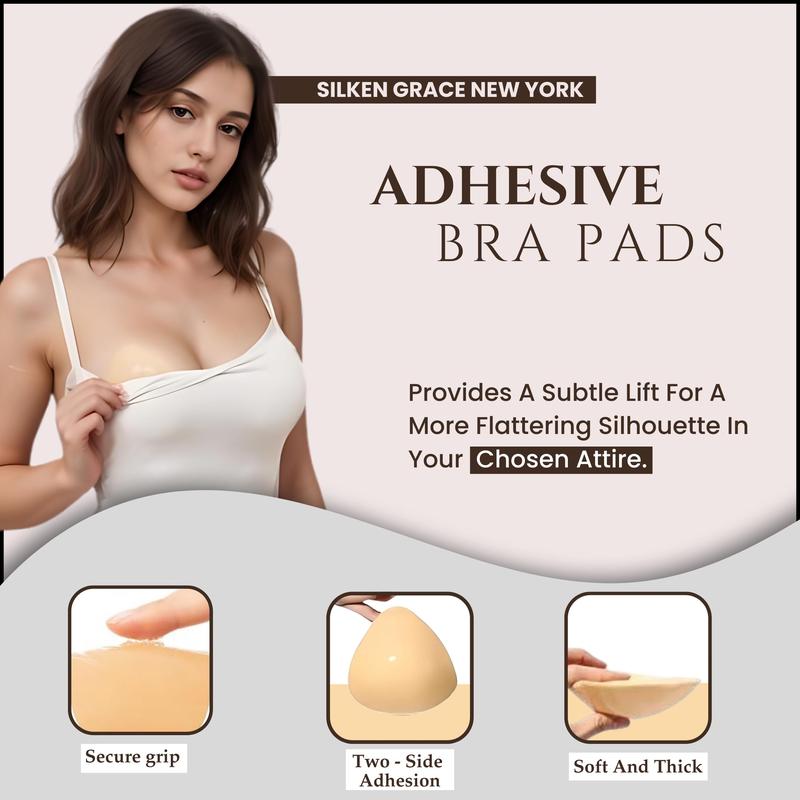 SILKEN GRACE NEW YORK-Bra Inserts Double side Sticky Insert Bra Pads Push Up Chest Enhancement Instant Lift Breast Padding Womenswear Comfort boost