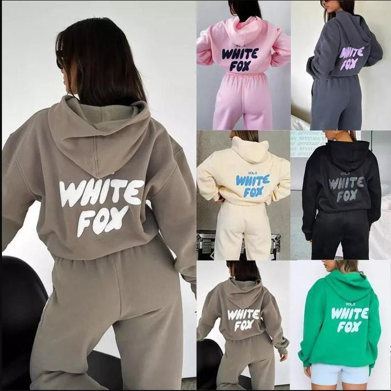 White Fox Boutique Hoodies Tracksuit Set Sweatshirt Womens Pullover 1QT