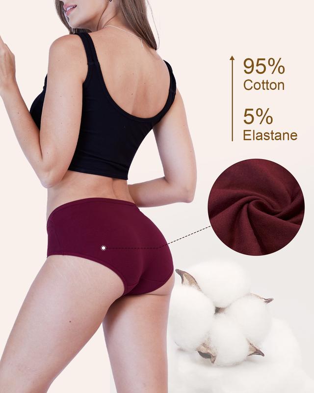 TIICHOO Womens Underwear Cotton Stretch Ladies Hipster Panties Full Coverage Pack of 8 Womenswear Lady Comfort Panty Basic Minimalist