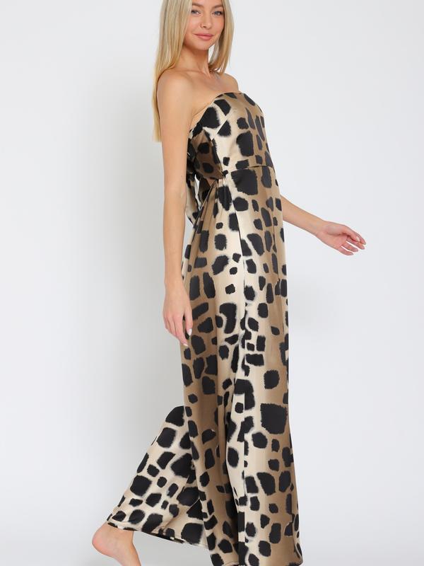 jumpsuit Satin Animal Print