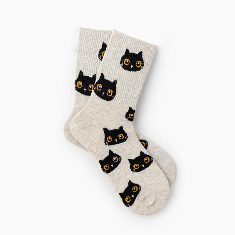 Cider [one-size] Cat Pattern Crew Socks