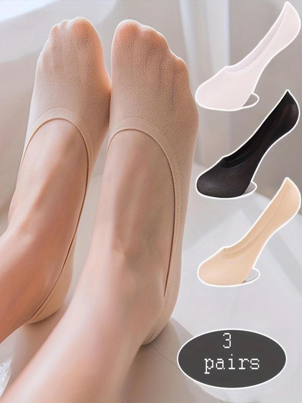 Women's Plain Sheer Invisible Socks, Casual Moisture Wicking Low Cut Socks, Summer Wear 2024, Soft Comfy Breathable Socks for Summer Daily Wear