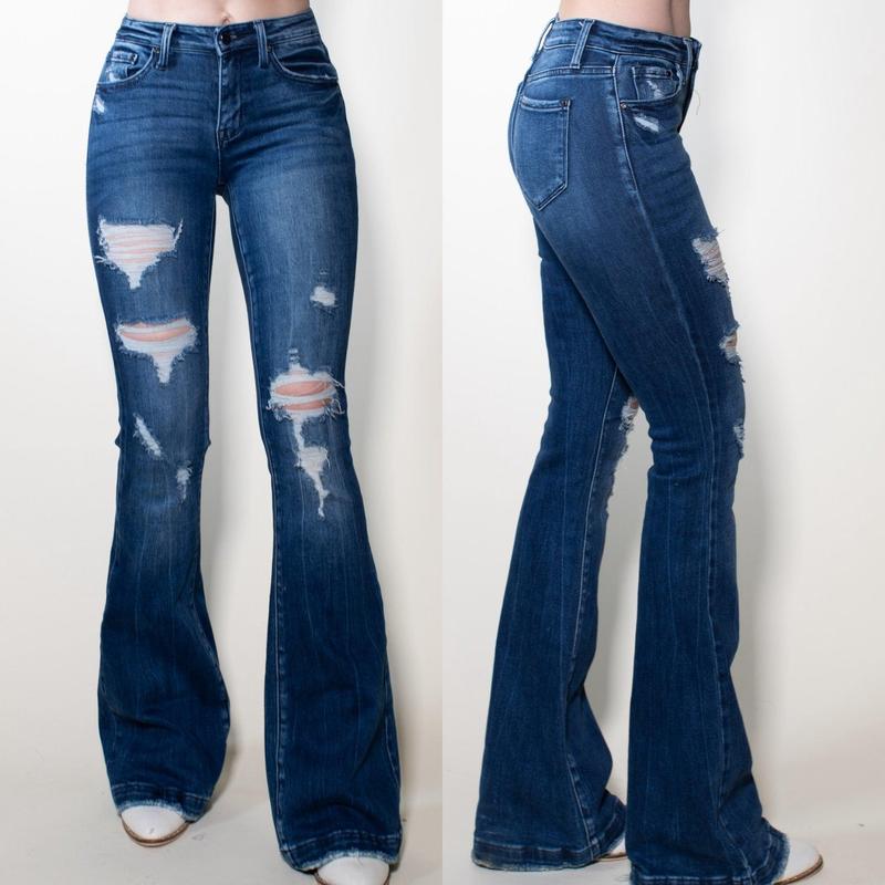 SHORT My Girl DARK Flares Jeans