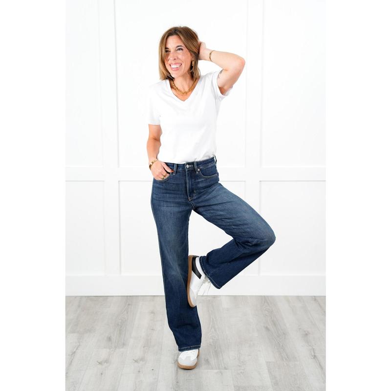 Judy Blue Timeless Obsession Dark Wash Tummy Control Classic Straight Leg Jeans