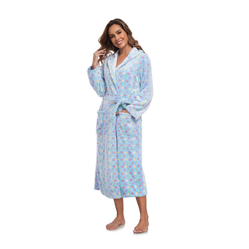 Cozy & Stylish Women's Hooded Bathrobe - Plaid, Long Sleeve with Belt, Perfect for Fall Winter Home Comfort