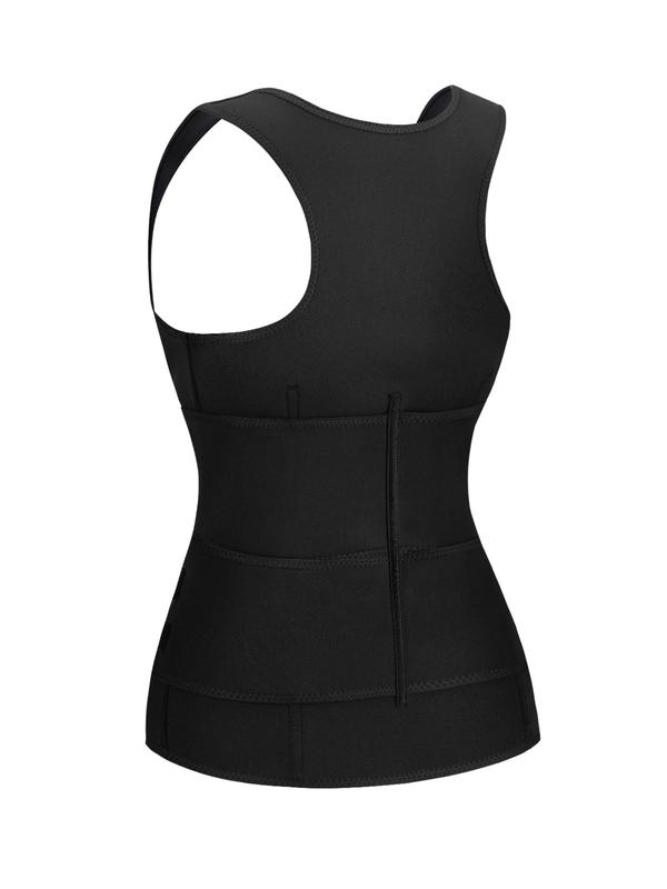 Women's Sexy Solid Velcro Design Shapewear Tank Top, Adjustable Hook & Eye Closure Tummy Control Shaper, Shapewear for Women