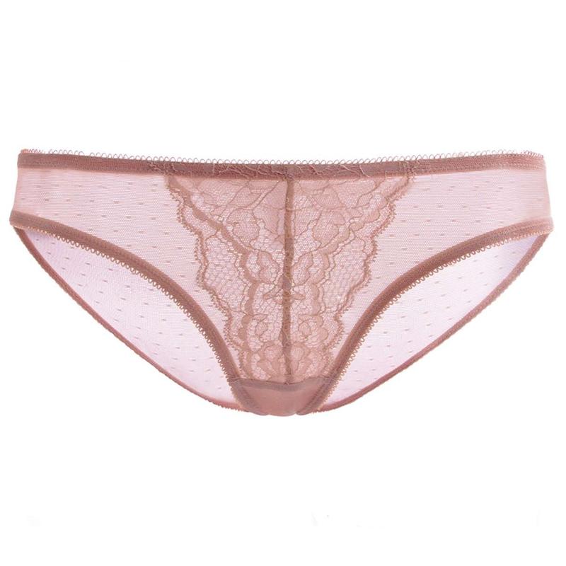 Live Exclusive HSIA Enchante Floral Lace Sheer Mesh Back Mid-Rise Brief Matching Panty Underwear