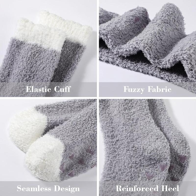 Fuzzy Socks for Women - Non Slip Socks Women, Slipper Socks  Socks with Grips for Women, Warm Fluffy Socks