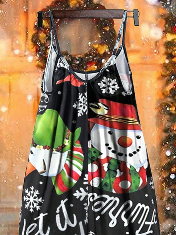 Women's Christmas Print Jumpsuit, Casual Comfy High Waist Overalls for Daily Wear, Ladies Clothes for All Seasons