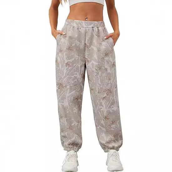 Stylish Women s Camo Sweatpants: Elastic Waist Wide Leg High Waisted Joggers for Casual & Workout - Shop Now!