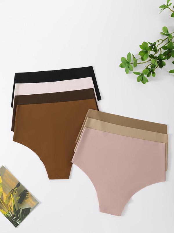 Women's 7pcs Panties, High Waist Knicker, Breathable Comfortable Panty for Daily Wear, Women's Underwear for All Seasons, Lady Womenswear