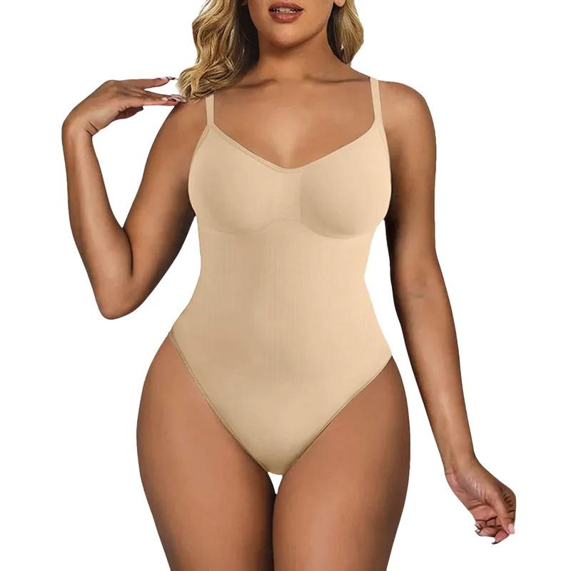 Shaping Bodysuit Womens Seamless Slimming Control Body One-Piece Shapewear Plus Size Camisole Jumpsuit Tight Corset Bodysuit