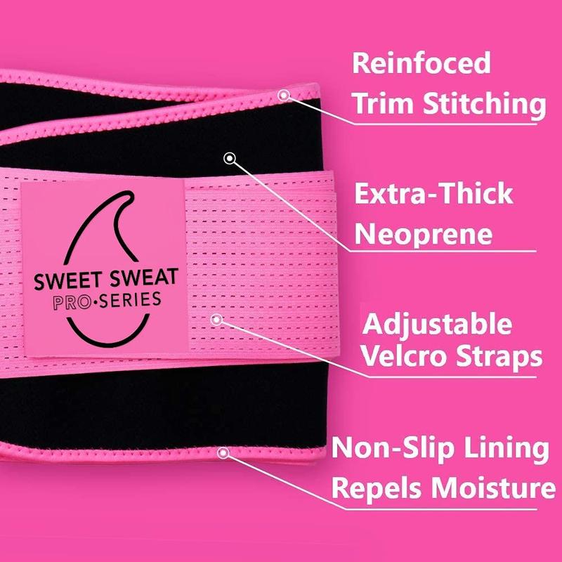 Sweet Sweat 'Pro-Series' Ab Trainer (Pink) with Adjustable Velcro Straps (Medium-Large)