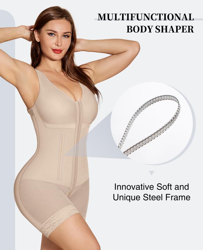 SHAPEASY Fajas Colombianas Shapewear for Women's Full Body Basic Garment Girdles Vneck Bodysuit Womenswear Underwear