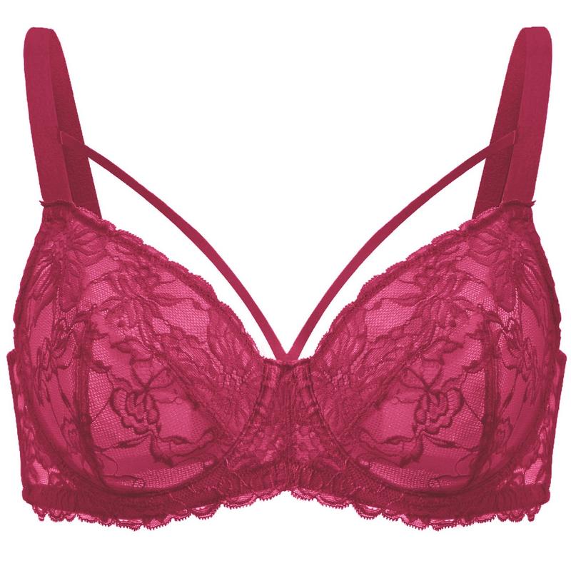 Live Only HSIA Pretty In Petals Unlined Strappy Floral Lace Unpadded Plus Size Underwire Bra