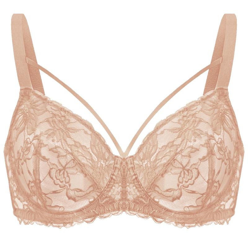 Live Only HSIA Pretty In Petals Unlined Strappy Floral Lace Unpadded Plus Size Underwire Bra