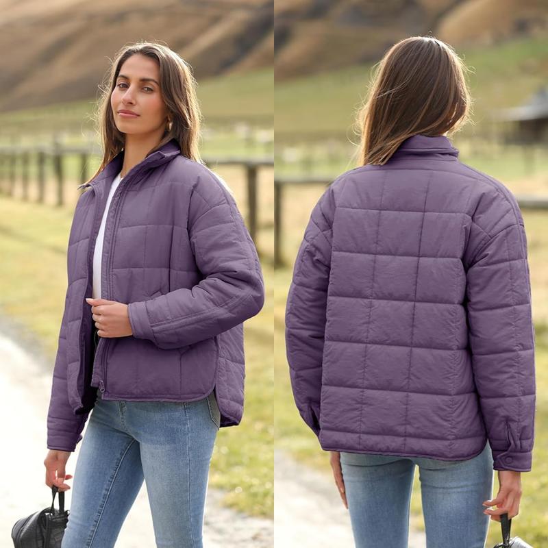 Molitree Women's Oversized Splice Quilted Lightweight Puffer Jacket Casual Padded Coat Womenswear Fashion