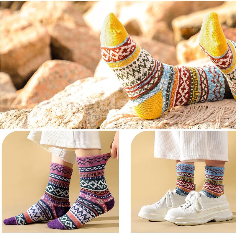 Wool Socks - Winter Warm Wool Socks for Women Men, Soft Cozy Socks, Thick Knit Crew Socks Boot Socks for Women Men,Christmas gift