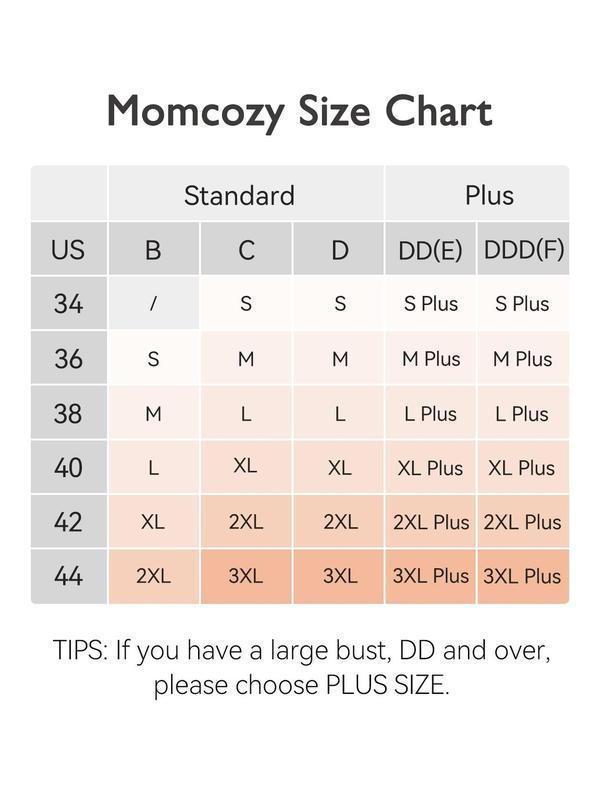 Momcozy Seamless Bra for Women, EB007 Comfort Soft Support Bra, Wireless Full-Coverage Everyday Bra Invisible Bralette 1 Pack Womenswear Underwear Lady Comfortable Basic Sexy Minimalist