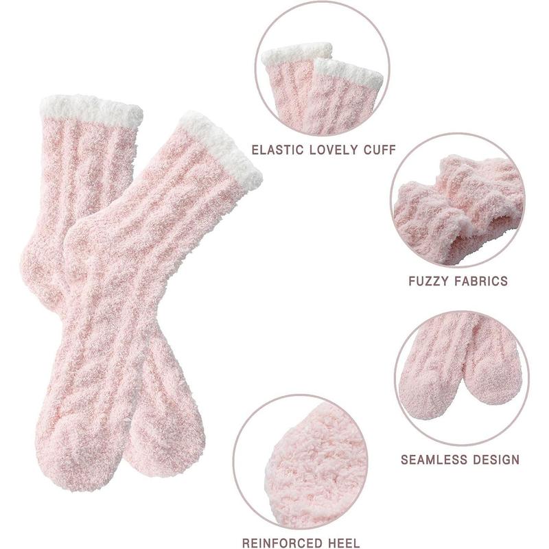 Fuzzy Socks for Women - Fluffy Socks, Winter Cozy Socks for Women with Coral Fleece, Womens Fuzzy Slipper Socks