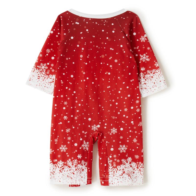 Family Christmas pajamas long-sleeved deer snowflake print pullover T-shirt with free pants Womenswear Clothing