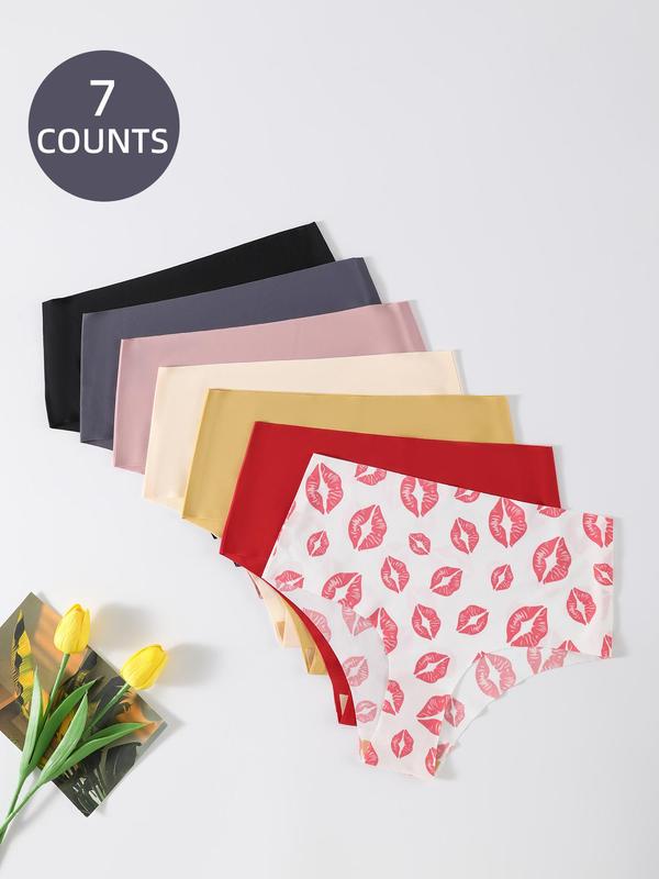 Women's 7pcs Panties, High Waist Knicker, Breathable Comfortable Panty for Daily Wear, Women's Underwear for All Seasons, Lady Womenswear