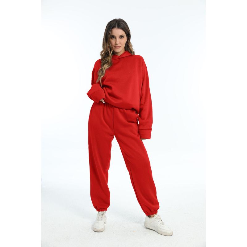 Two Piece Set | Comfrt | Customized Minimalist Hoodie | For Stress & Anxiety, Women's Casual Fashion Thickened Long Sleeve Sweater Pants