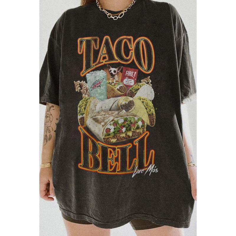 NEW Taco Bell 90s Bootleg Tee For Women, man, Taco Bell Shirt, Taco Bell 90's Bootleg T-Shirt, Unisex Cotton T-Shirt, Menswear, Womenswear