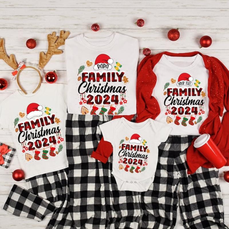 Custom Family Christmas 2024 Shirt, Funny Family Christmas Tshirt, 2024 Tee,Family Christmas Santa Tee,Custom Family  Matching