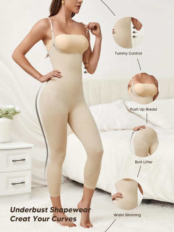 Women's Adjustable Strap Cami Shapewear Jumpsuit, Summer Clothes Women, Tummy Control Sleeveless Shapewear Bodysuit for Lady, High Stretch Shapewear Clothing for Summer