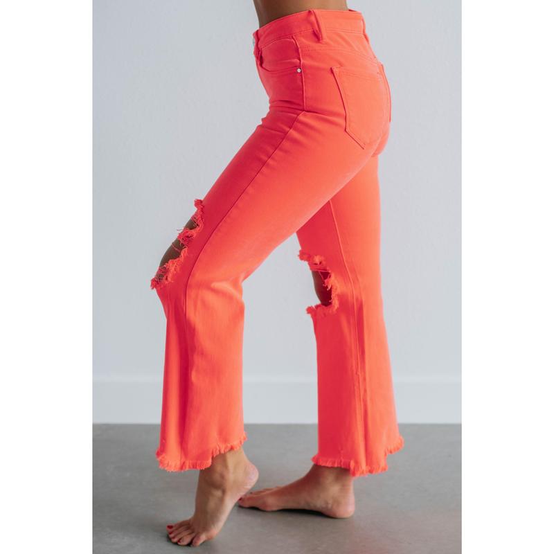 Willow Risen Jeans - Neon Coral