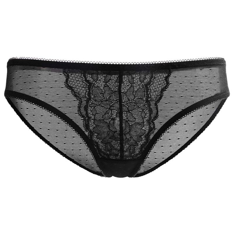 Live Exclusive HSIA Enchante Floral Lace Sheer Mesh Back Mid-Rise Brief Matching Panty Underwear