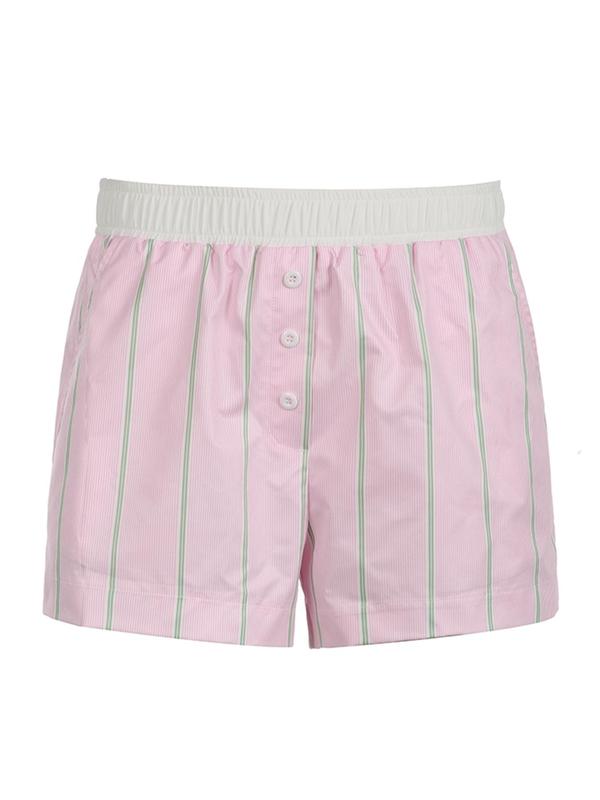 Women's Striped Print Pocket Shorts, Casual Comfy Breathable Shorts for Daily Wear, Ladies Bottoms for All Seasons