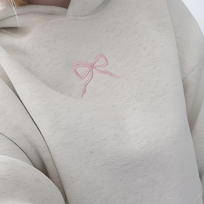 Women’s Pink Bow Hoodie  Graphic Hoodie Cute Hoodies Hoodies For Women Sweet Casual Fall Winter Hoodie - Cozy Warm Women's Fashion Pullover Long Sleeve Tops